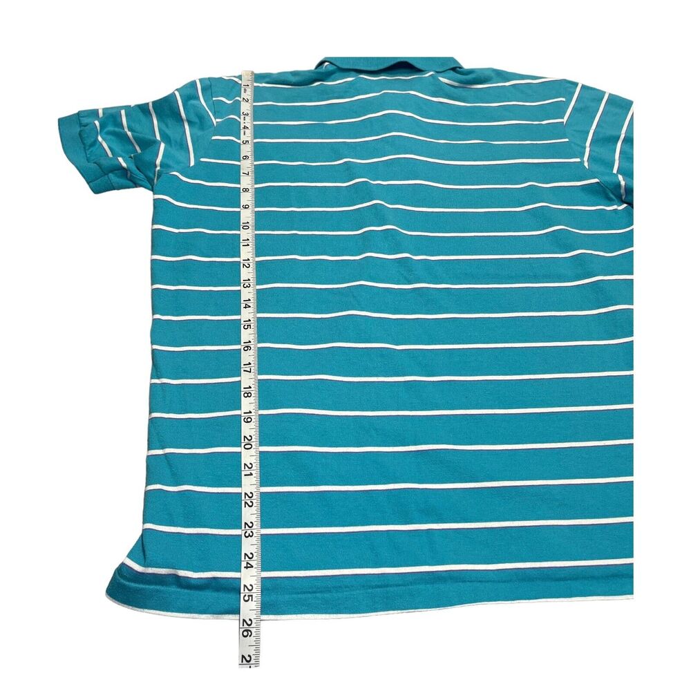 Claybrooke Polo Shirt Men's XL Blue White Striped Cotton Short Sleeve Collared - Picture 5 of 7